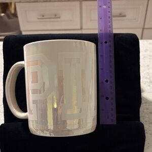 NWT PINK by Victoria’s Secret large iridescent cream colored mug with PINK logo
